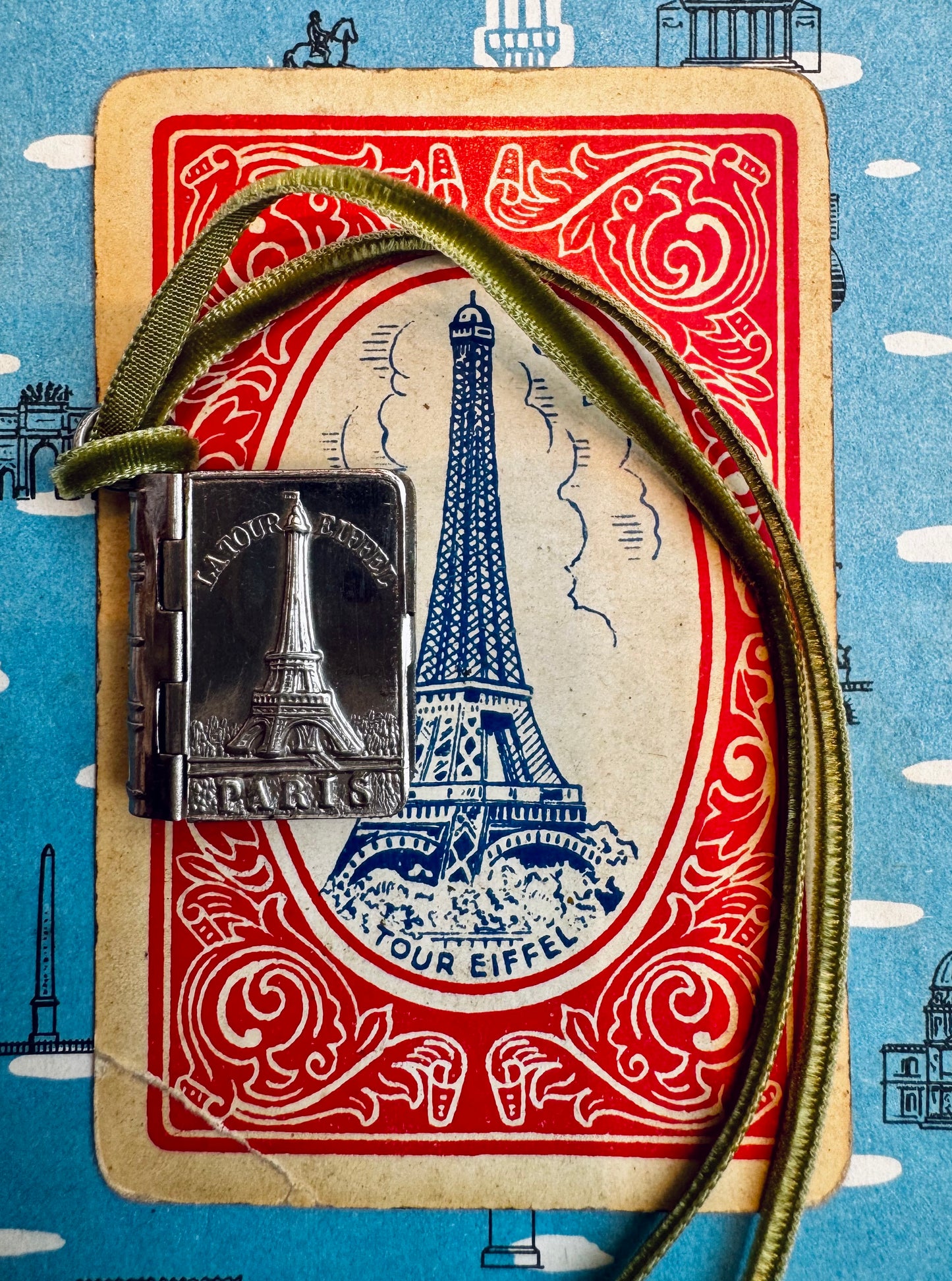 Eiffel Tower Postcard Book Locket