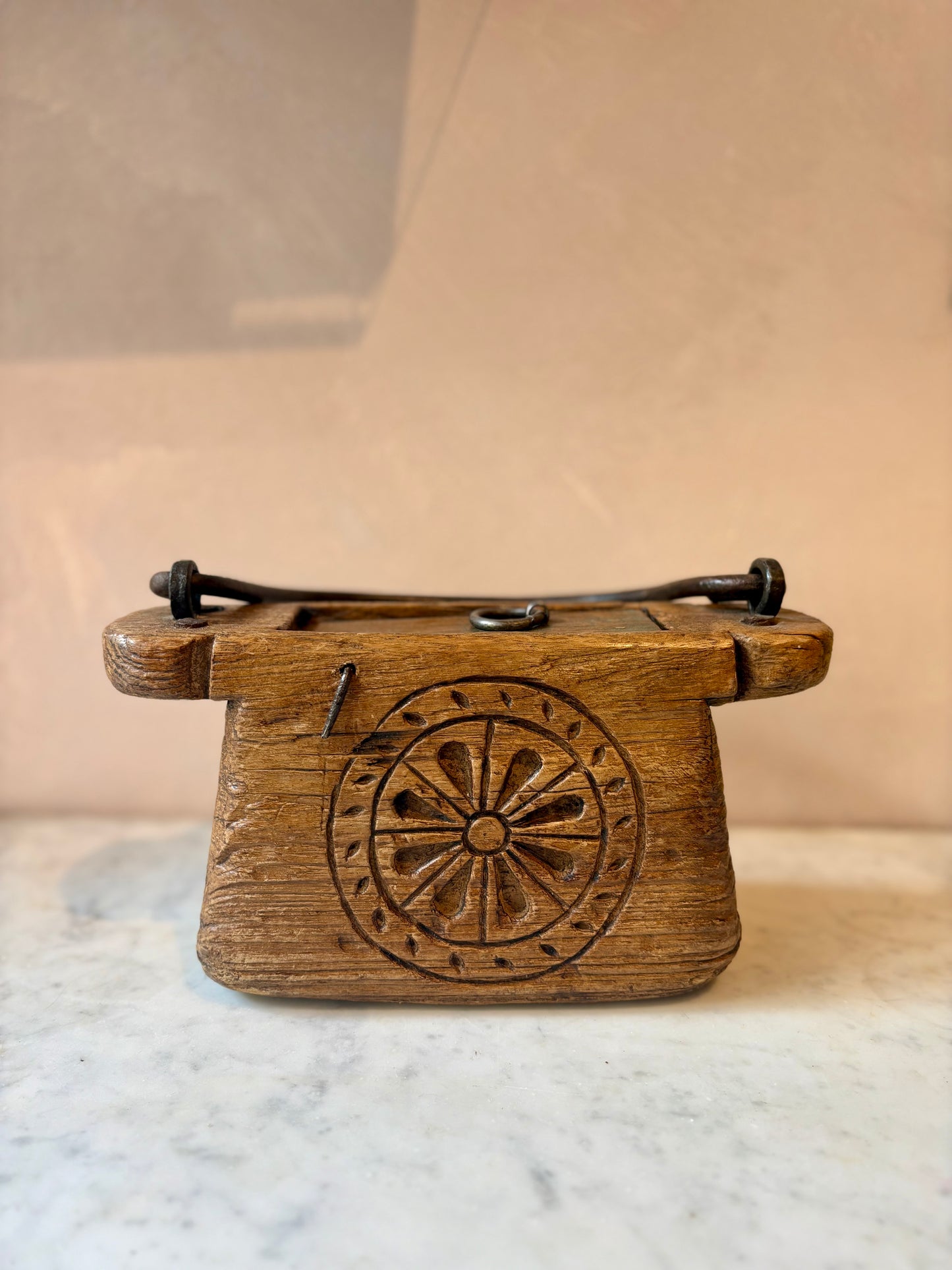 Folk Art Wooden Box from Haute-Savoie