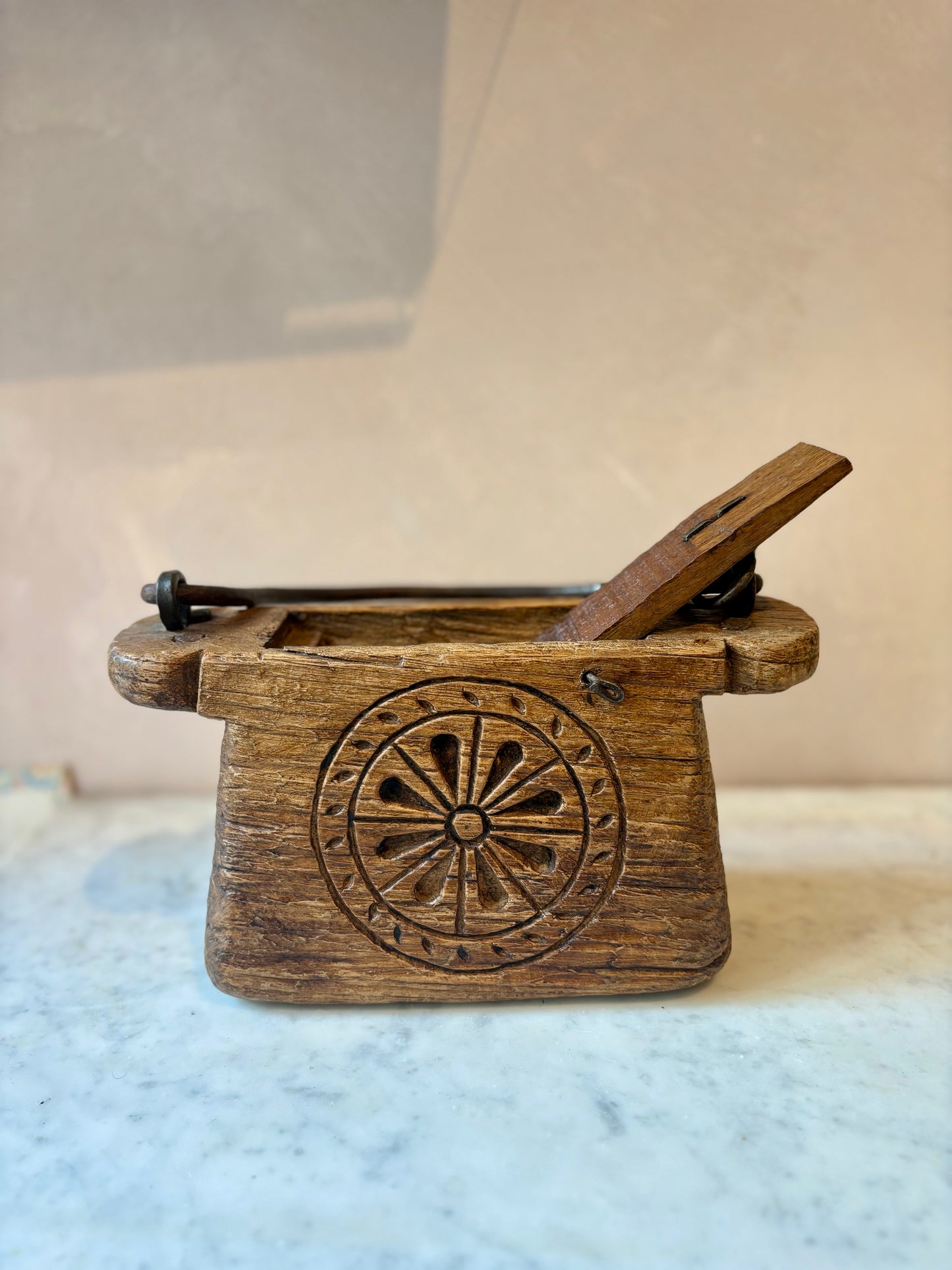 Folk Art Wooden Box from Haute-Savoie