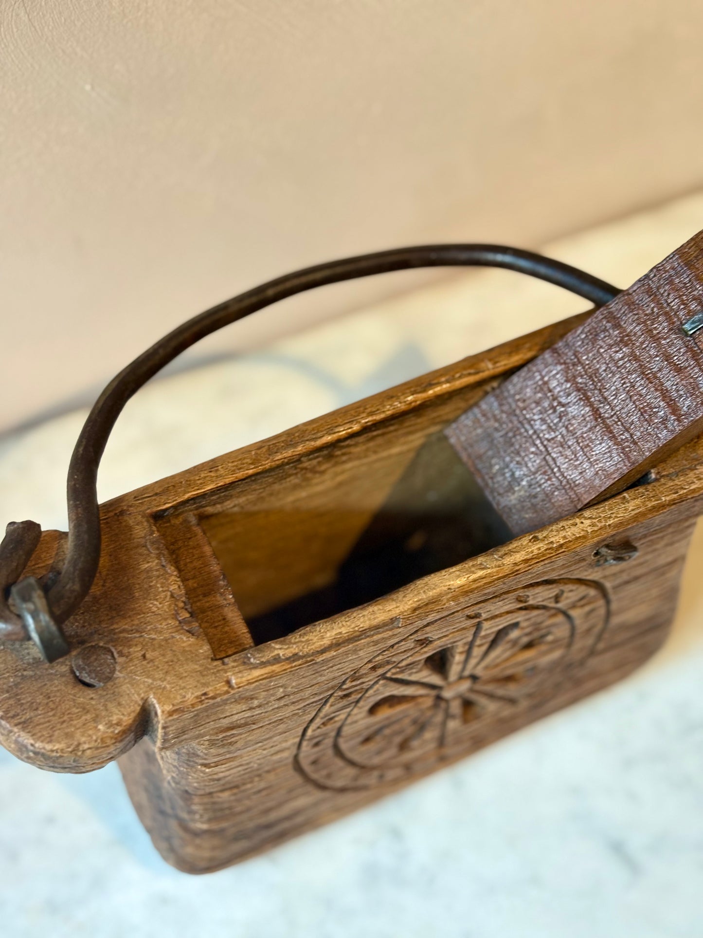 Folk Art Wooden Box from Haute-Savoie