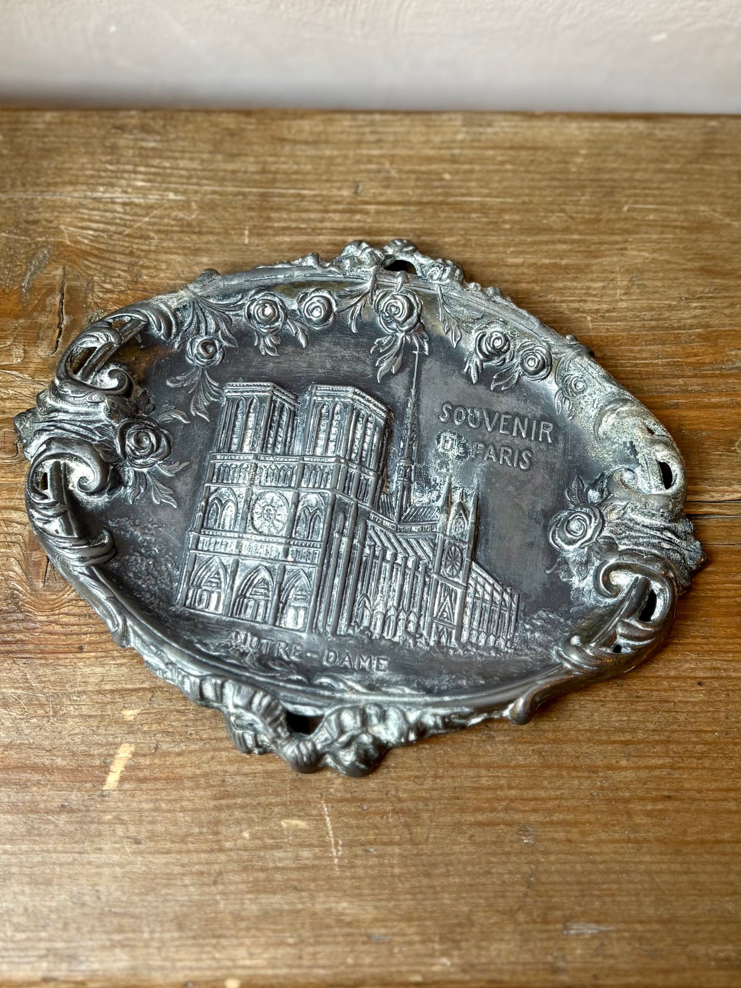 Vintage Art Nouveau Notre-Dame de Paris Trinket Tray