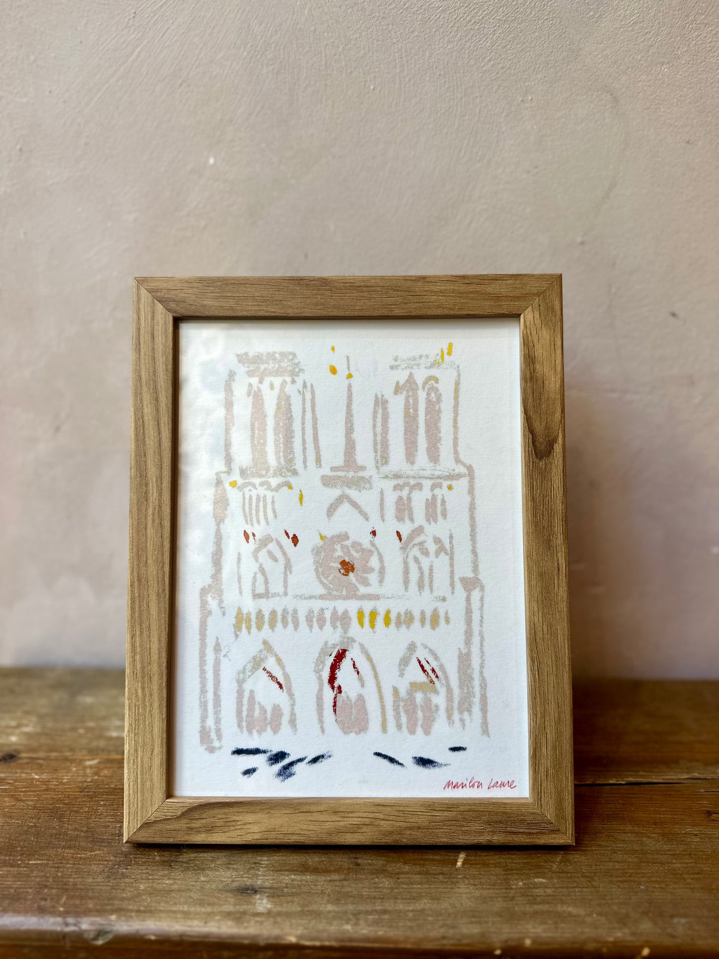 Artist Print by a member of the Notre Dame restoration team