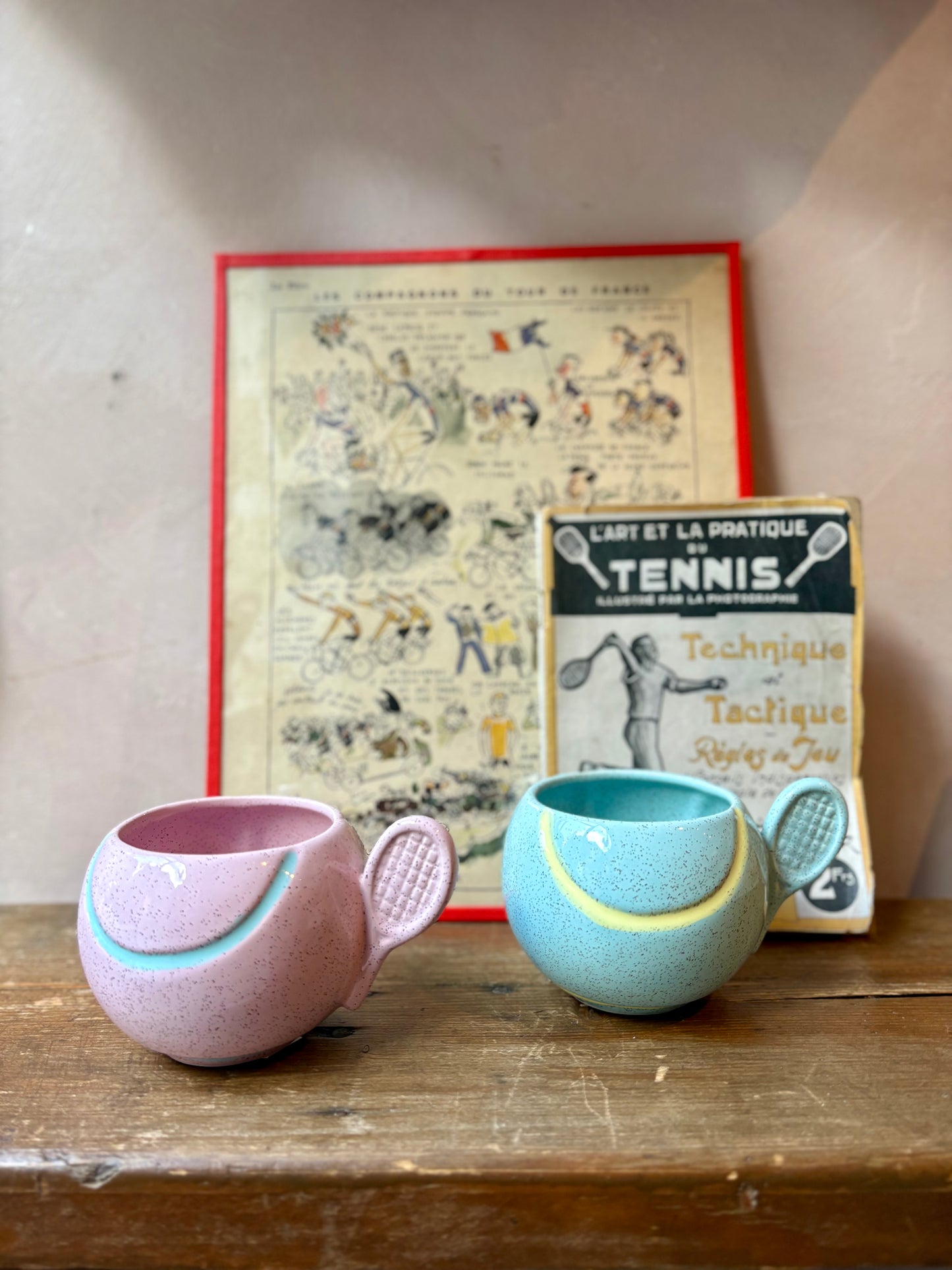 Vintage Tennis Ball Tea Cups