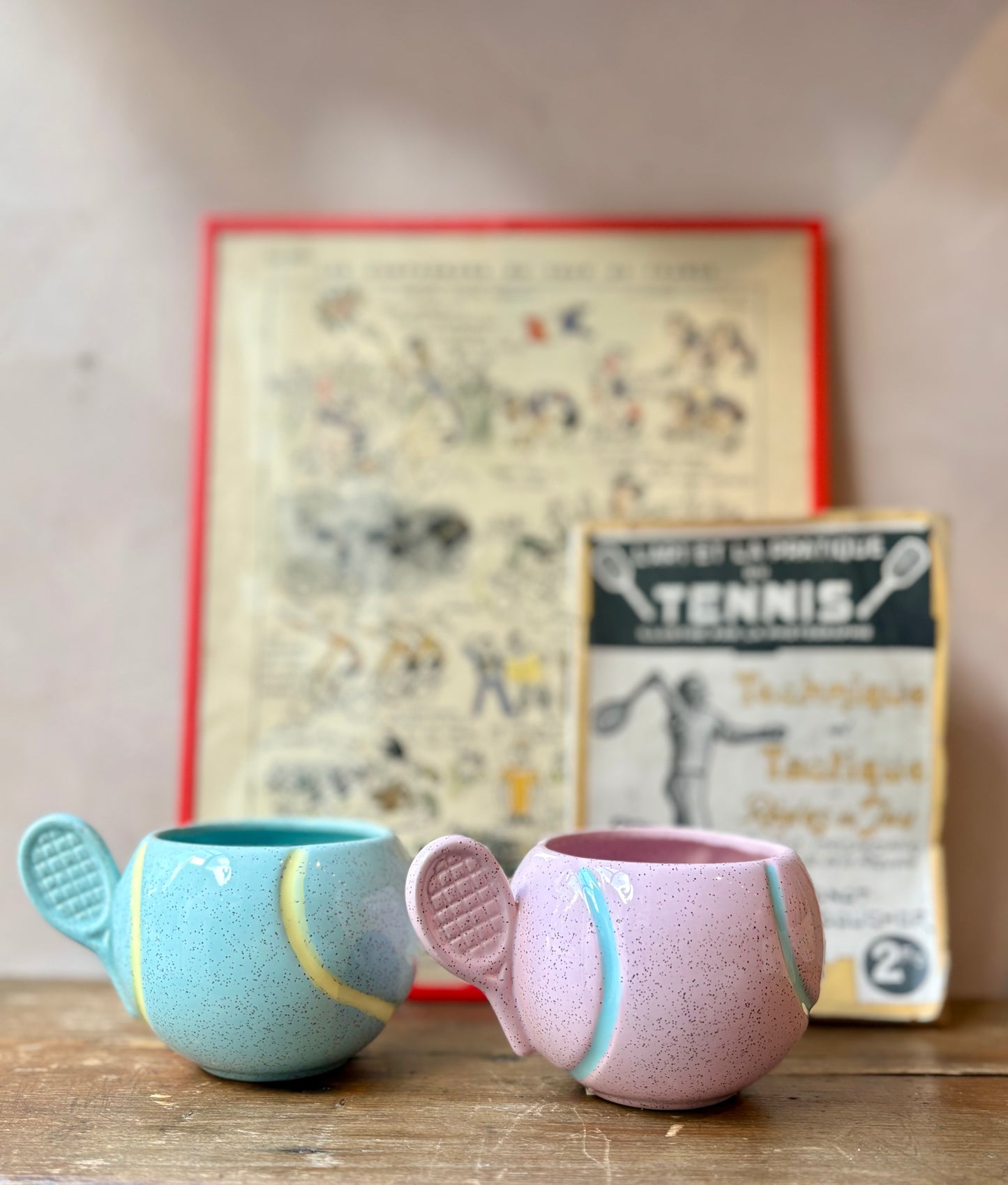Vintage Tennis Ball Tea Cups