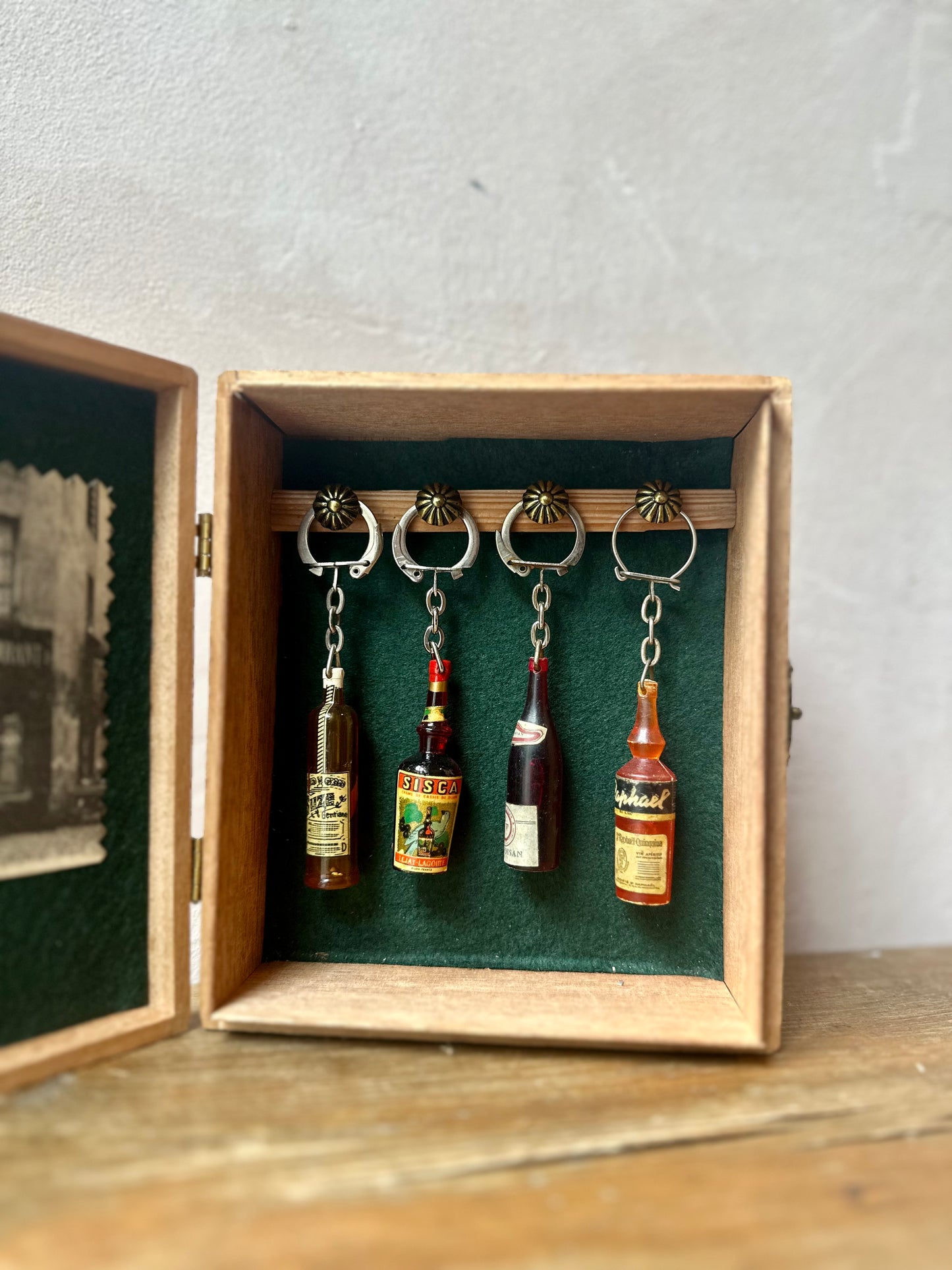 Handmade Memory Box with Rare Vintage Collector Keyrings