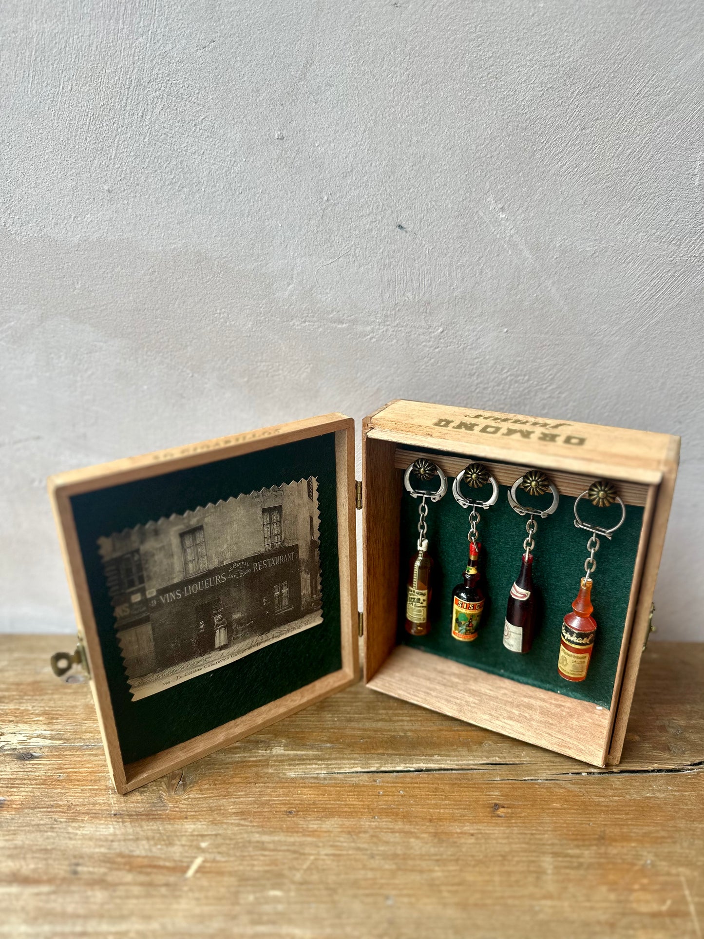 Handmade Memory Box with Rare Vintage Collector Keyrings