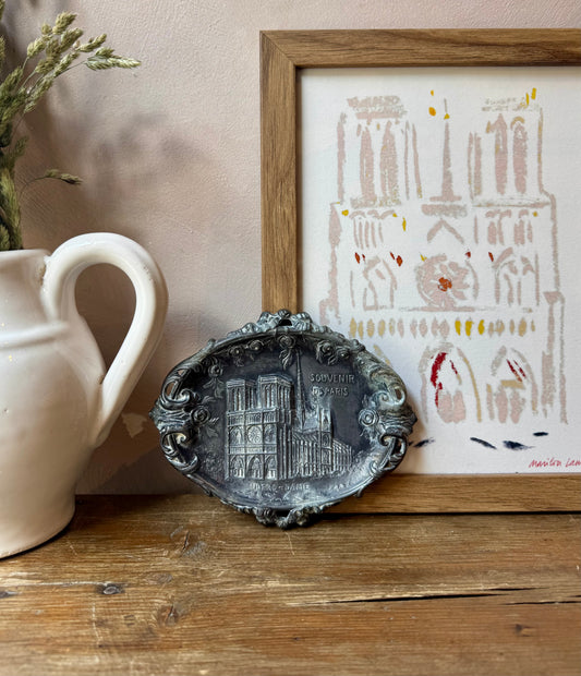 Vintage Art Nouveau Notre-Dame de Paris Trinket Tray