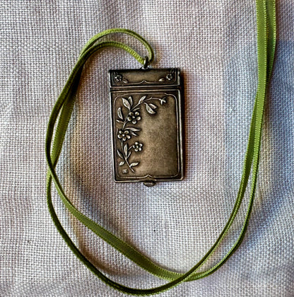 Art Nouveau Souvenir de Paris Postcard Locket Necklace