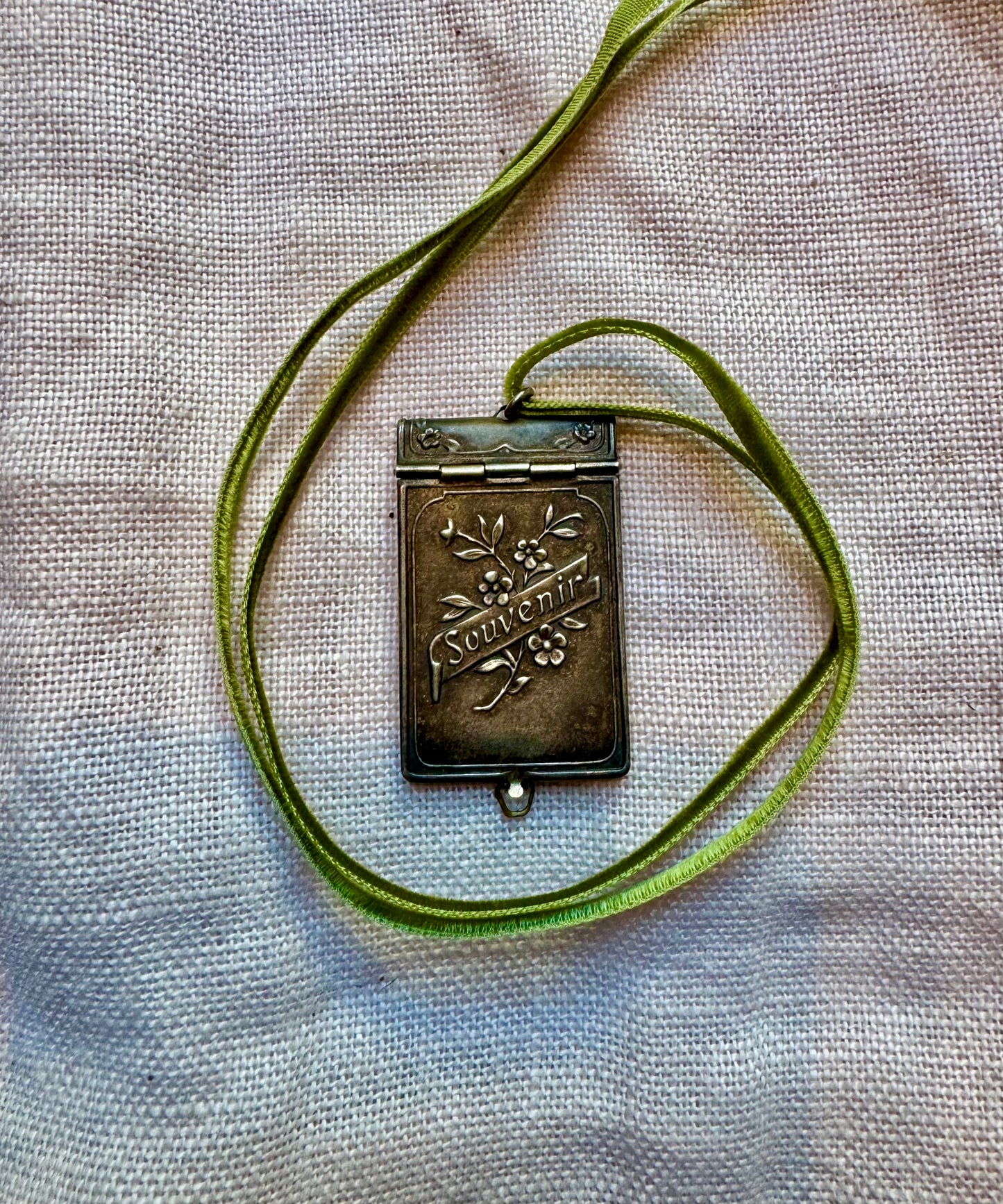 Art Nouveau Souvenir de Paris Postcard Locket Necklace