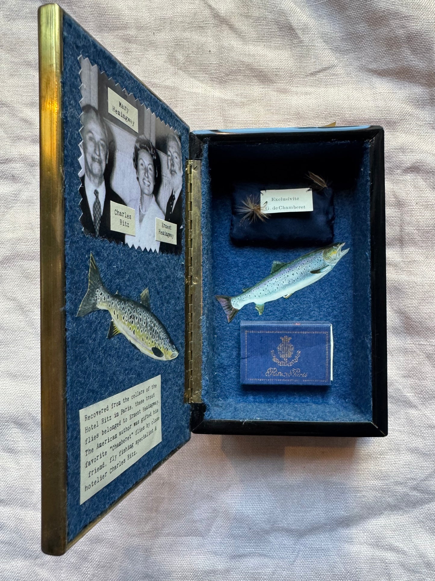 Ernest Hemingway's Trout Flies Encased in a Handmade Memory Box