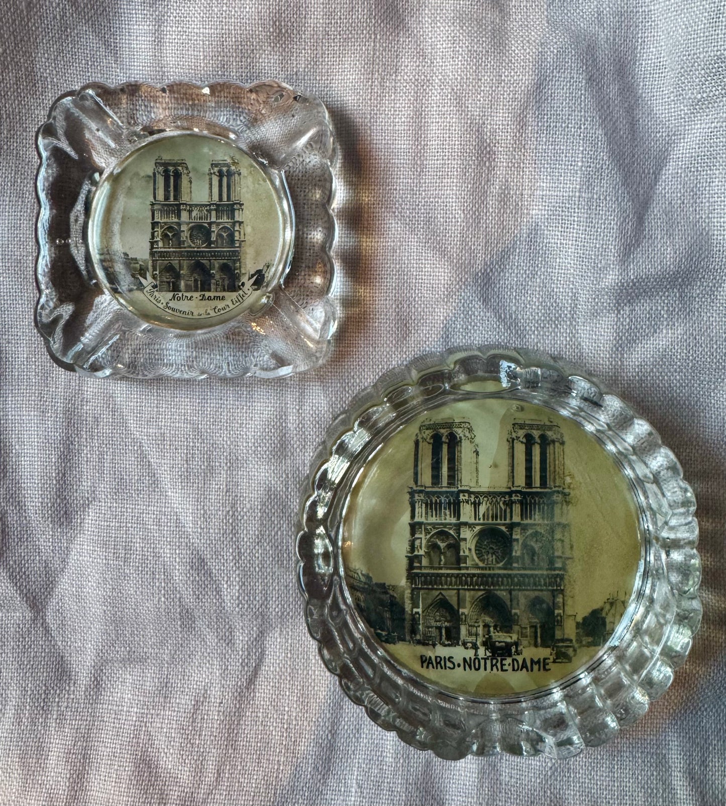 Vintage Notre-Dame Glass Souvenir Dish