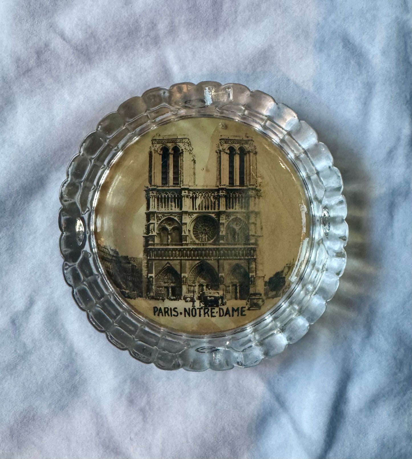 Vintage Notre-Dame Glass Souvenir Dish