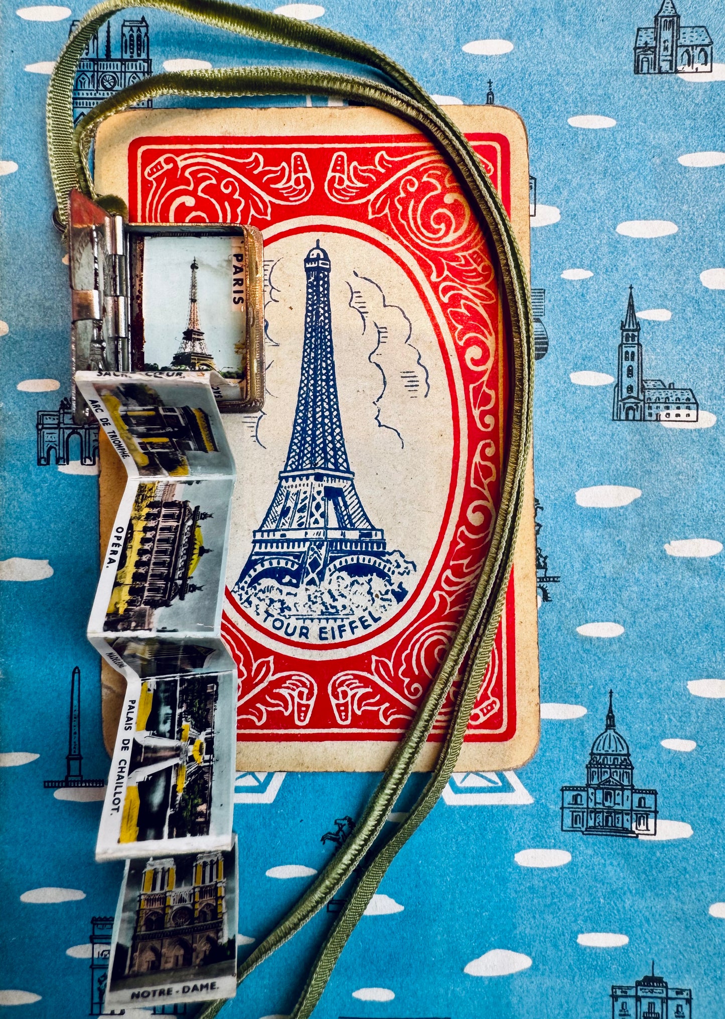 Eiffel Tower Postcard Book Locket