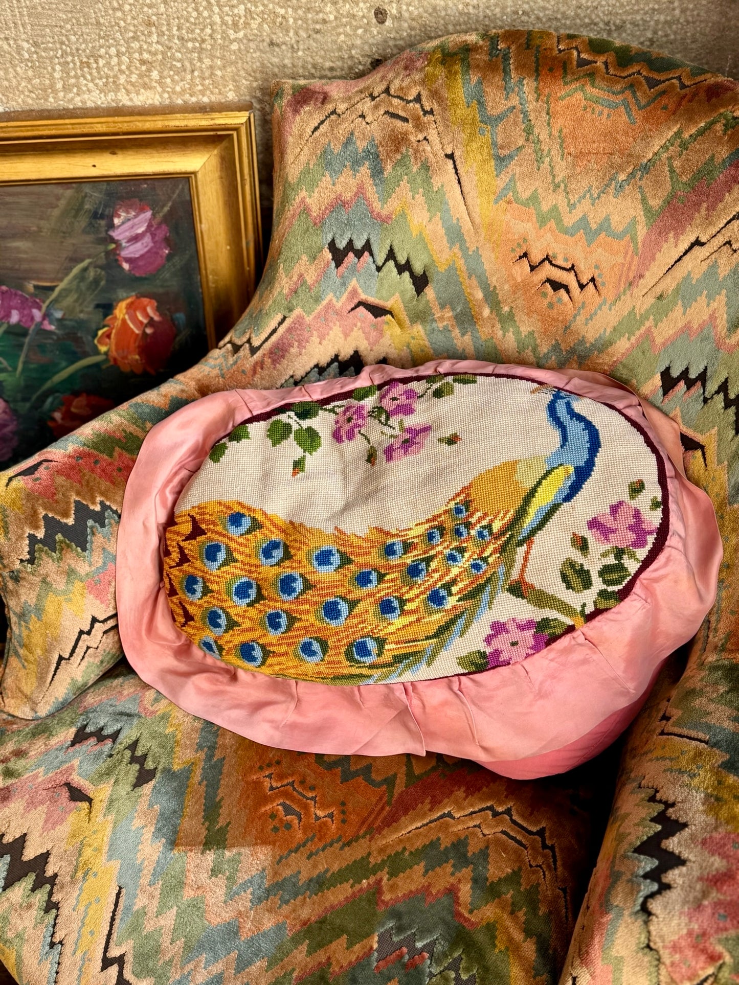 Vintage Peacock Pillow