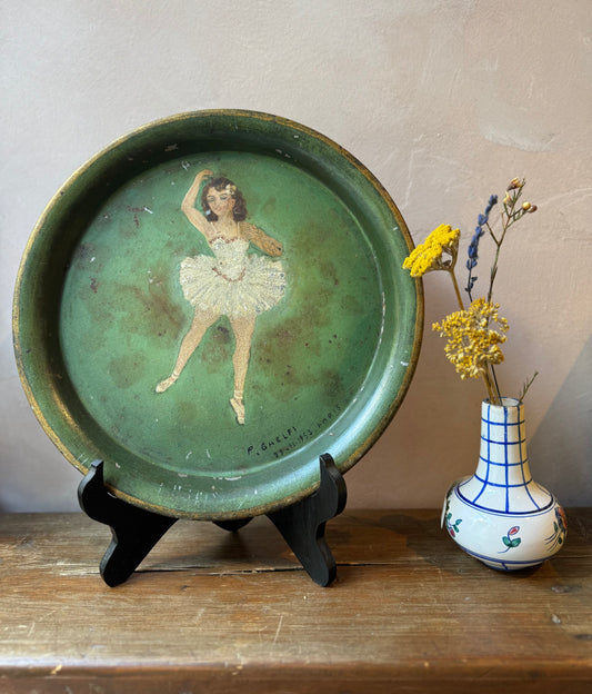 Vintage Parisian Ballerina Tray, Early 20th century