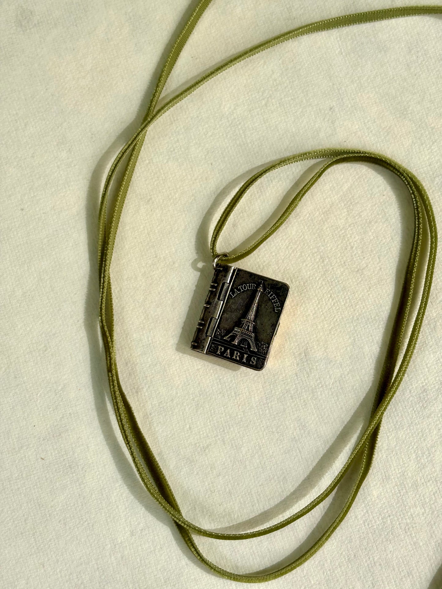 Antique Eiffel Tower Postcard Booklet Pendant
