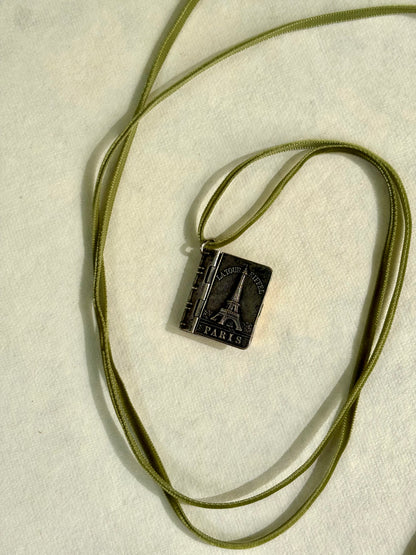 Antique Eiffel Tower Postcard Booklet Pendant