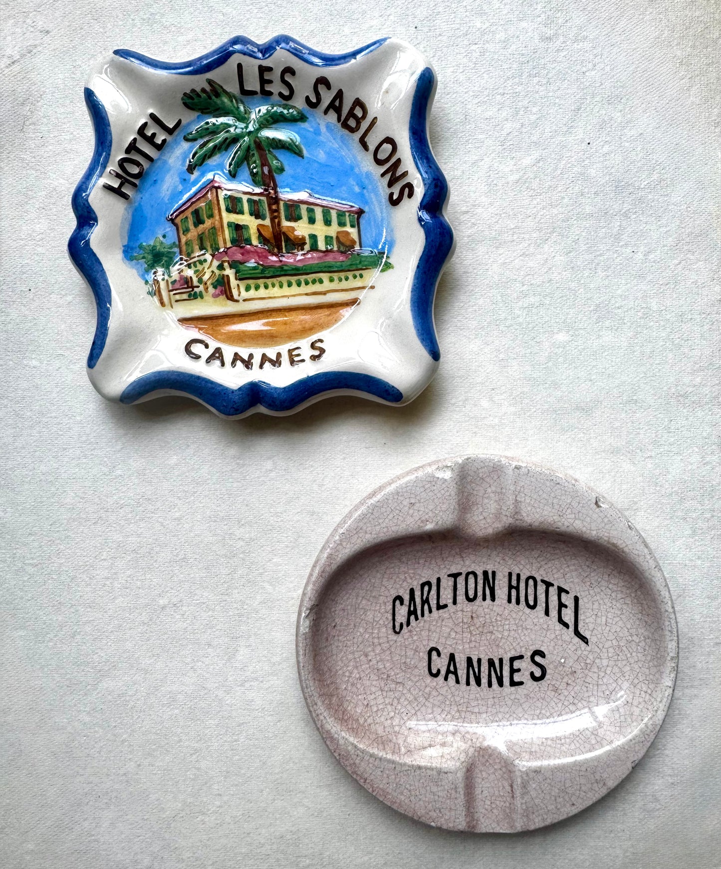 Rare Vintage Cannes Hotel Ashtrays