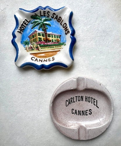 Rare Vintage Cannes Hotel Ashtrays