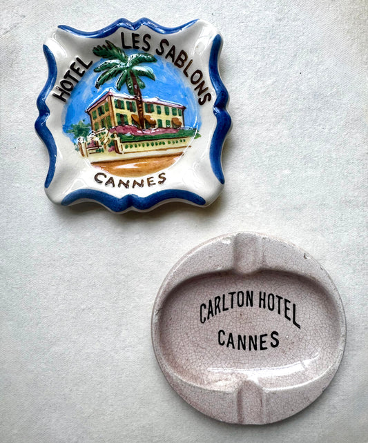 Rare Vintage Cannes Hotel Ashtrays