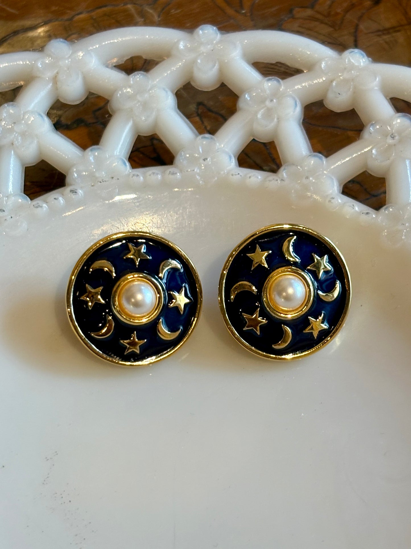 Star and Moon Clip-On Earrings
