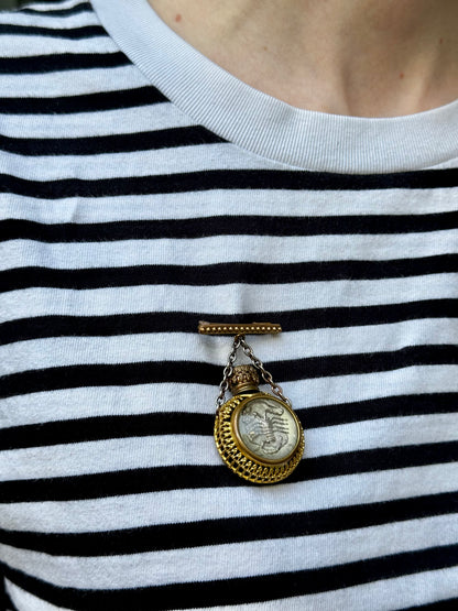 Antique French Perfume Vial Brooch