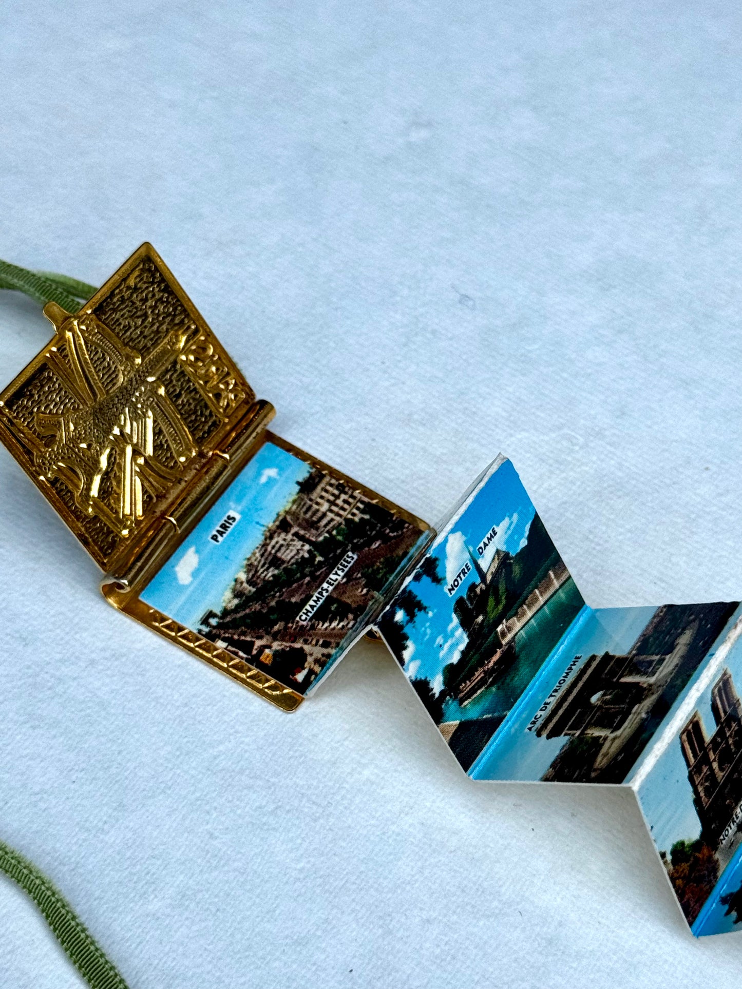 Vintage 1950s Eiffel Tower Postcard Pendant