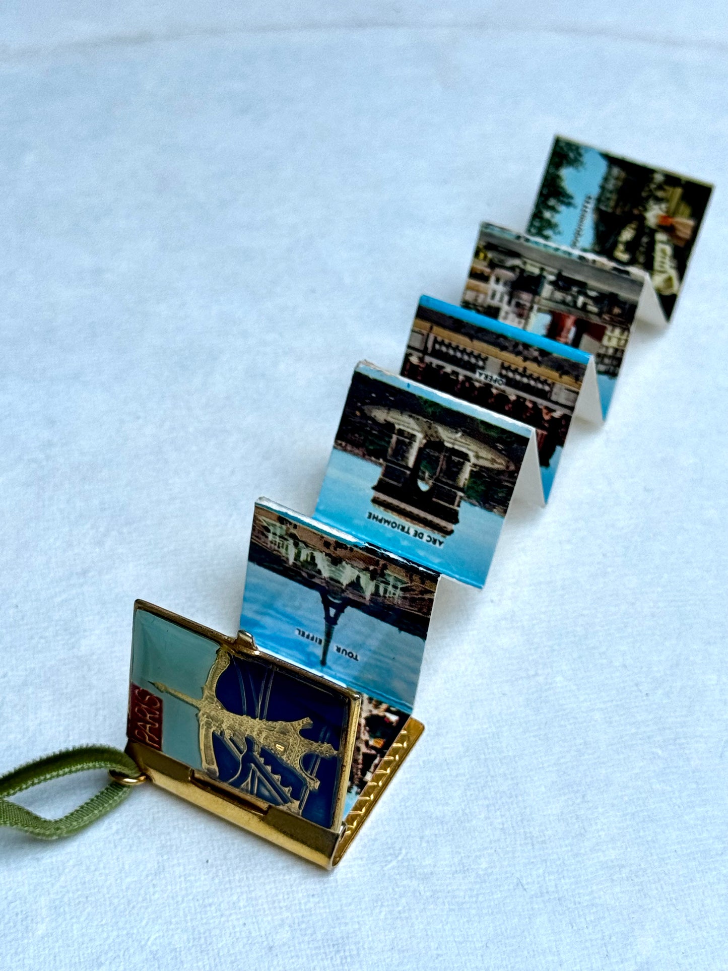 Vintage 1950s Eiffel Tower Postcard Pendant