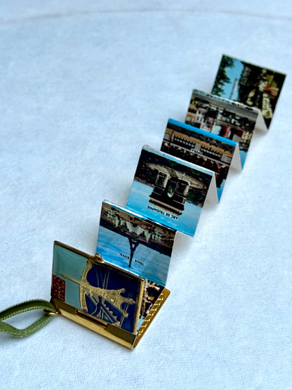 Vintage 1950s Eiffel Tower Postcard Pendant