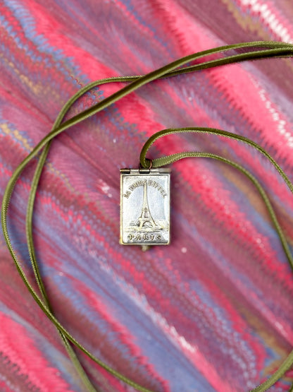 Antique Eiffel Tower Postcard Booklet Pendant