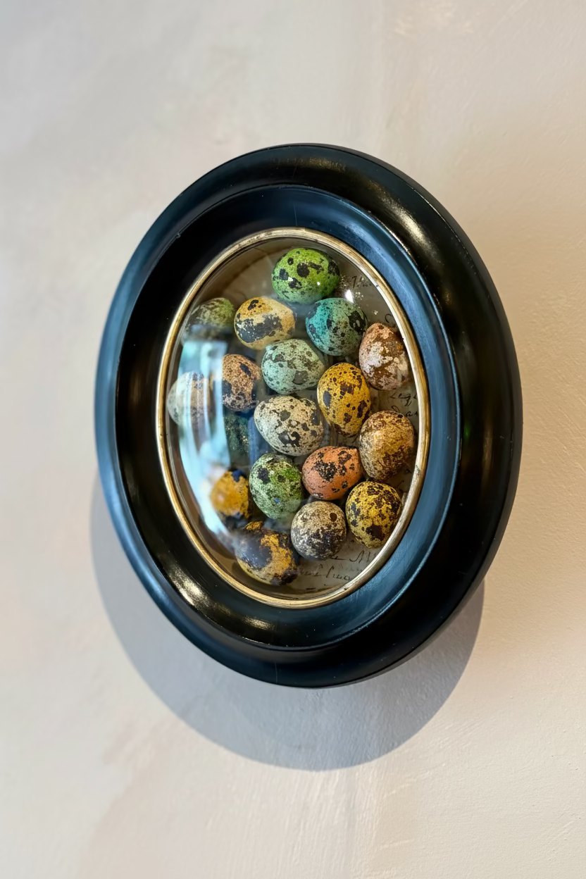 Napoleon III Convex Quail Egg Curiosity Frame