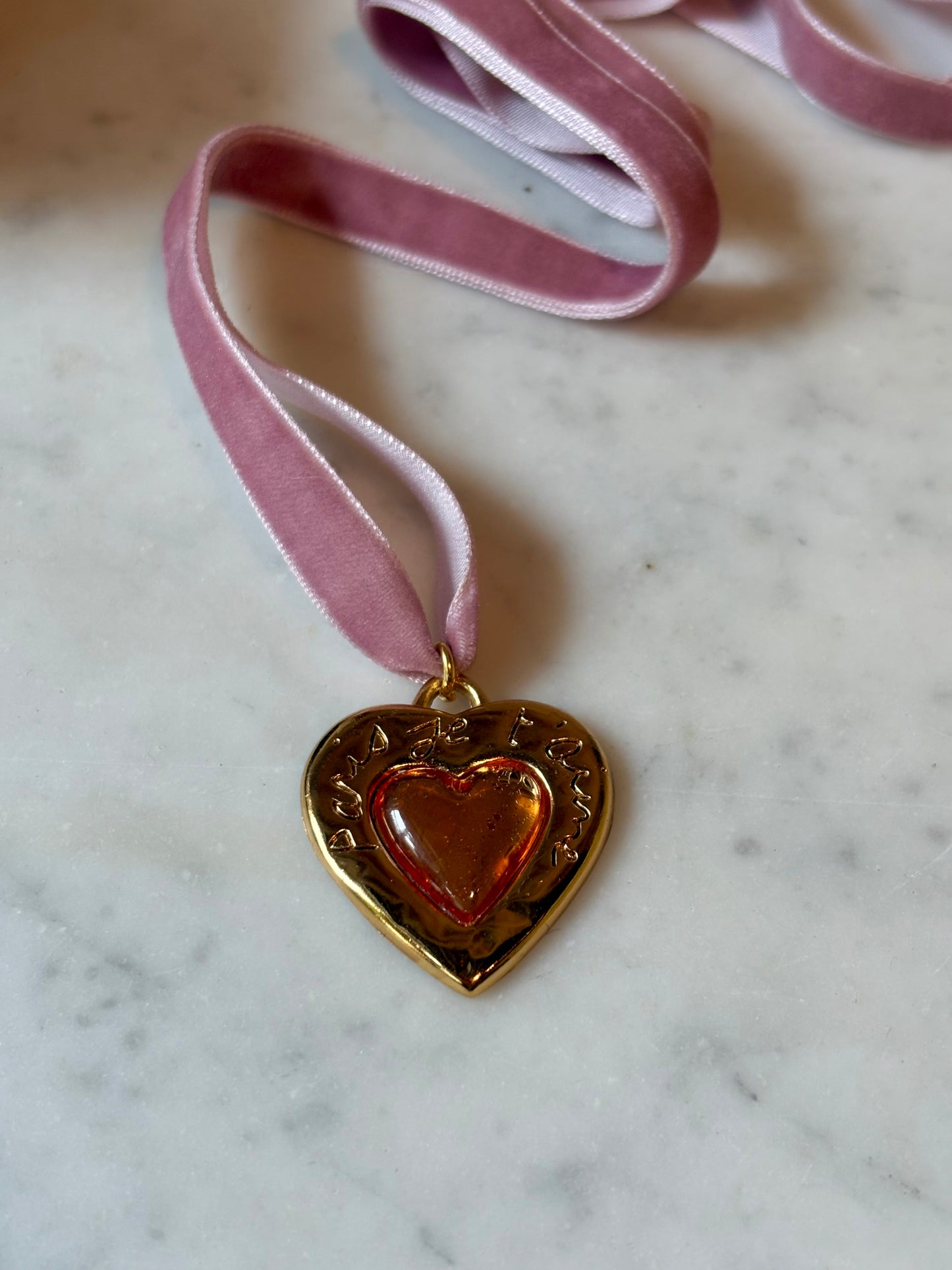 Vintage "Paris Je T'aime" Yves Saint Laurent Pendant Necklace
