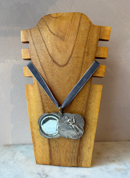 Art Nouveau Mirror Pendant Necklace