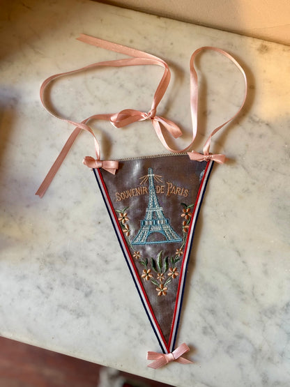 Souvenir Paris Silk Flag circa 1930s