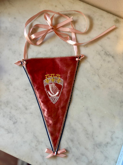Souvenir Paris Silk Flag circa 1930s