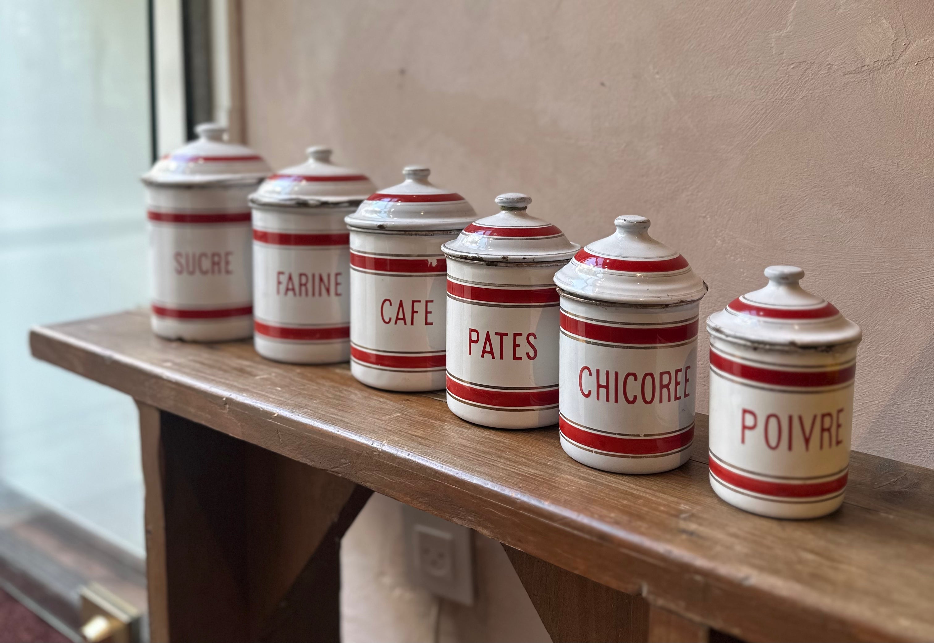 Vintage French Enamel Kitchen Nesting Pots (set of 6)