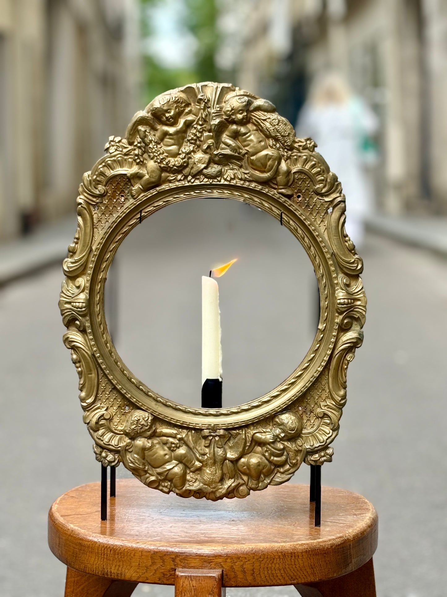 Antique Clock Candle Lantern