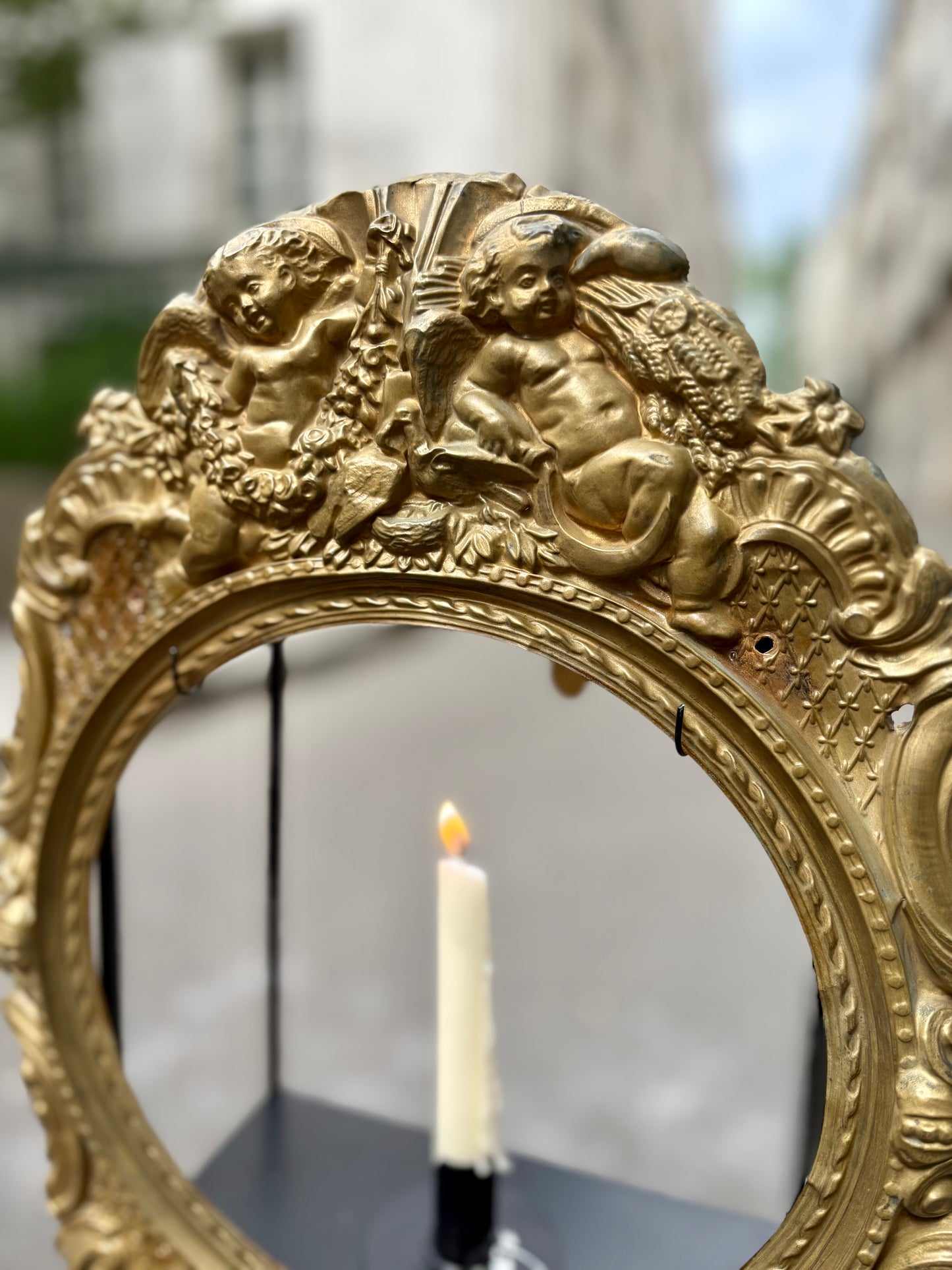 Antique Clock Candle Lantern