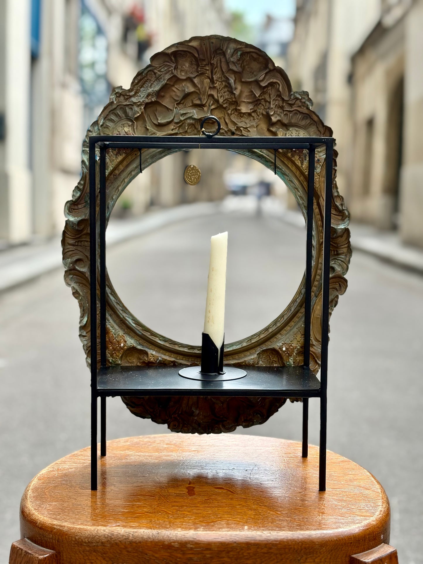 Antique Clock Candle Lantern