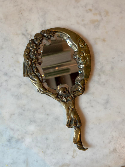 Vintage 1920s Pierrot Hand Mirror