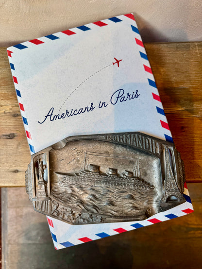 Antique "Le Normandie" Transatlantic Ship Tray