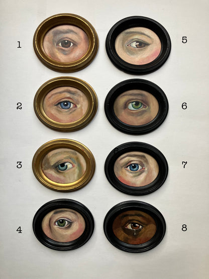 Miniature Lovers Eye Gouache Paintings By French artist Céline Verney