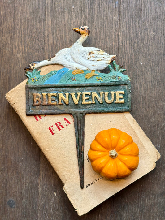Metal "Bienvenue" Garden Sign