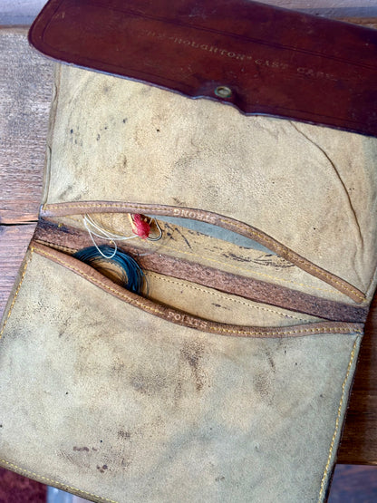 Vintage Trout & Salmon Leather Fly Fishing Wallet (c. 1920s–1930s)