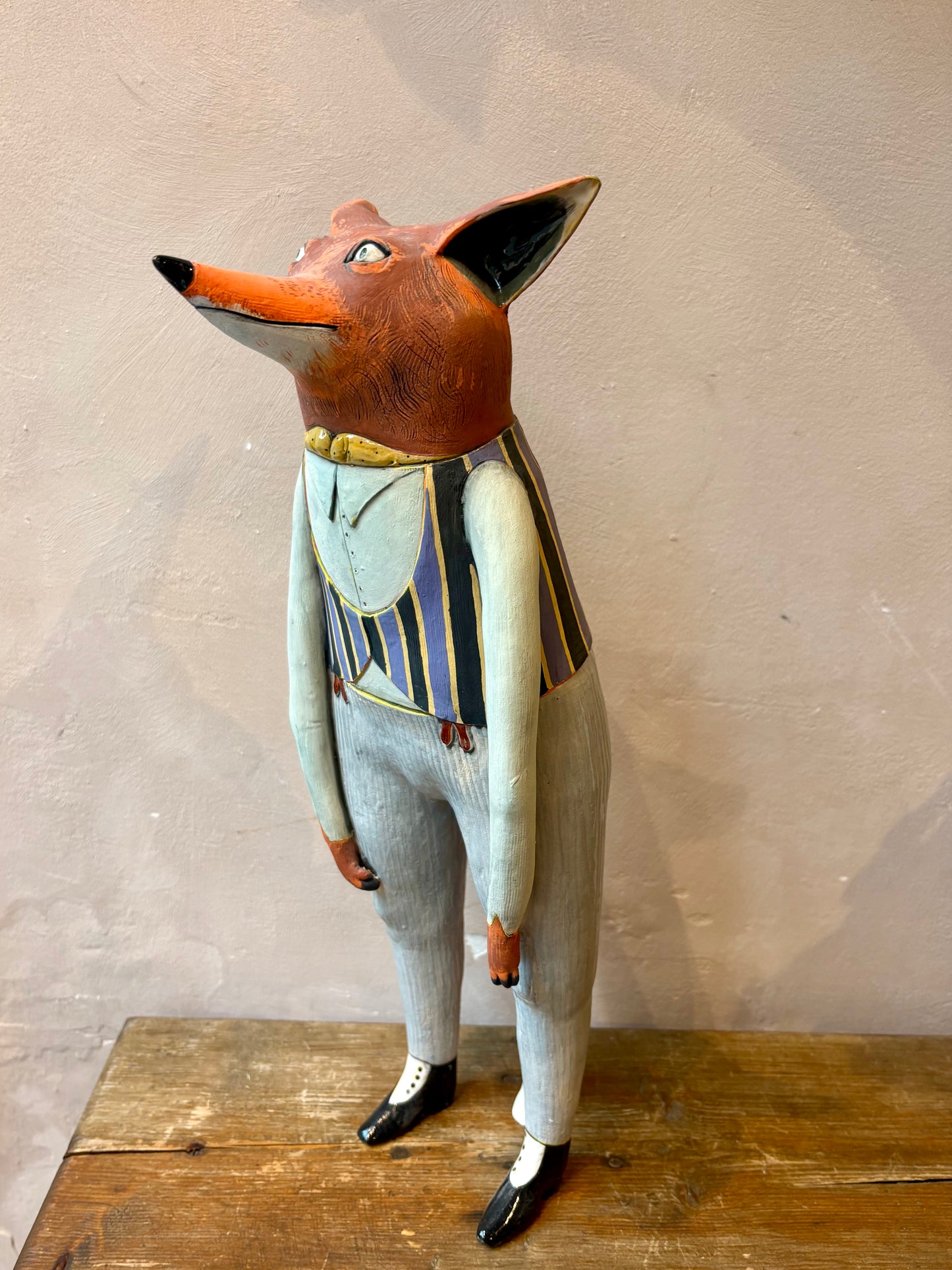 Gentleman Fox Sculpture by Nastia Calaca — In-Store Pickup Only