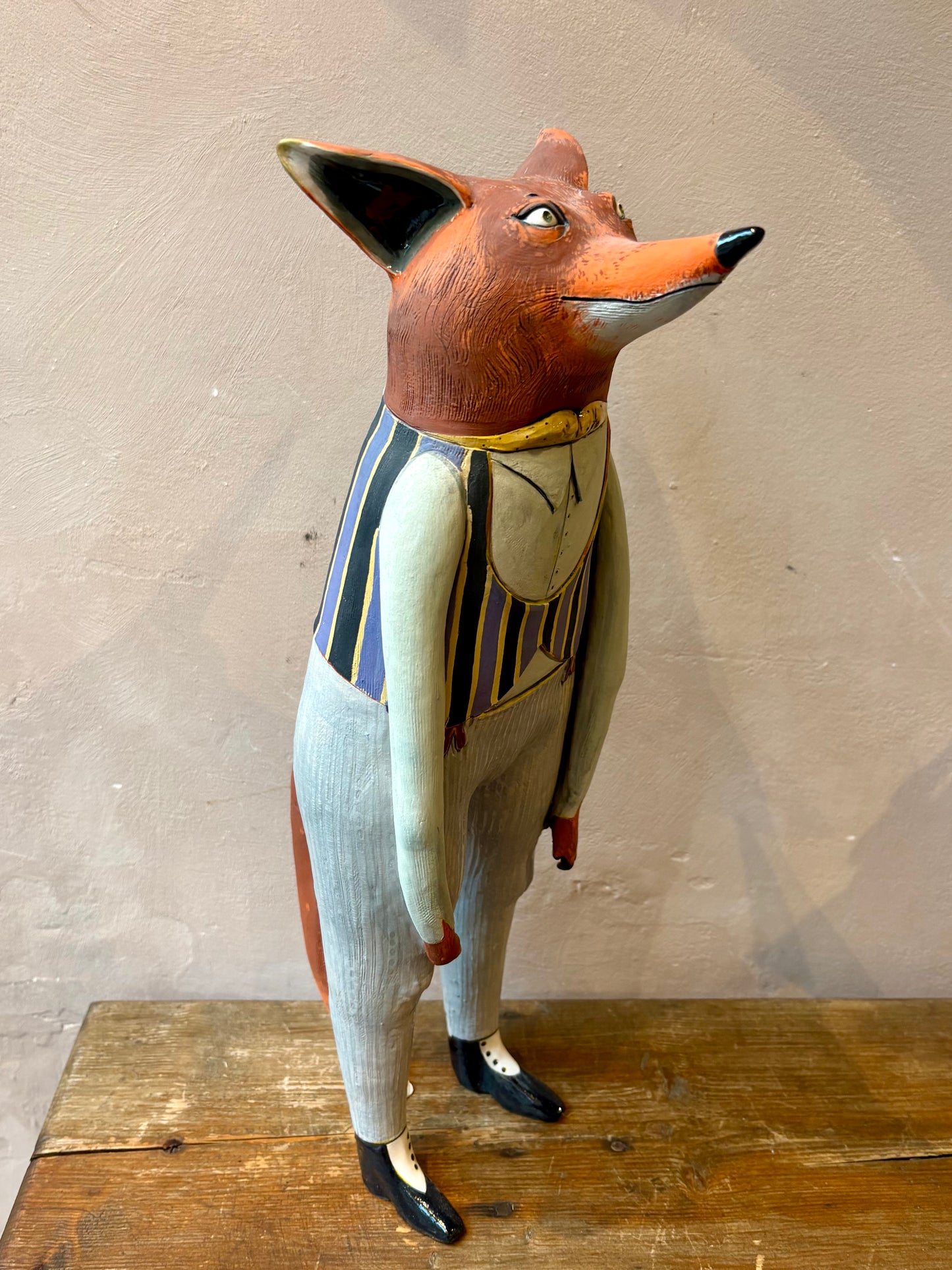 Gentleman Fox Sculpture by Nastia Calaca — In-Store Pickup Only