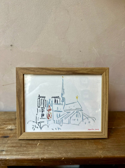 Artist Print by a member of the Notre Dame restoration team