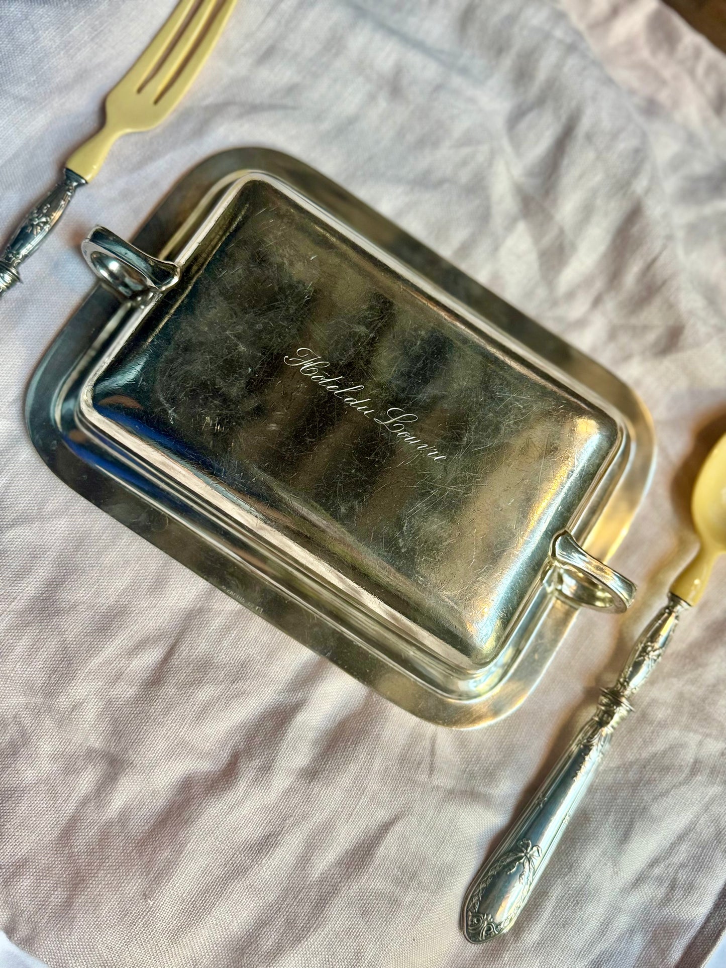 Vintage Hôtel du Louvre Silver-Plated Room Service Cloche