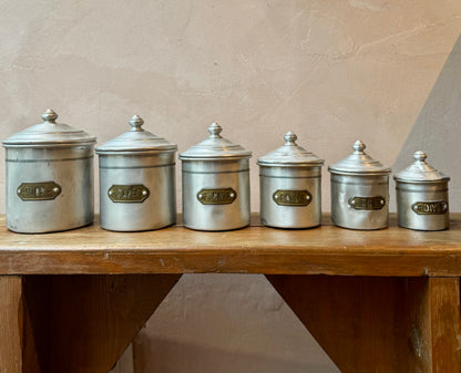 Vintage French Aluminum Kitchen Nesting Pots