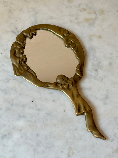 Vintage 1920s Pierrot Hand Mirror
